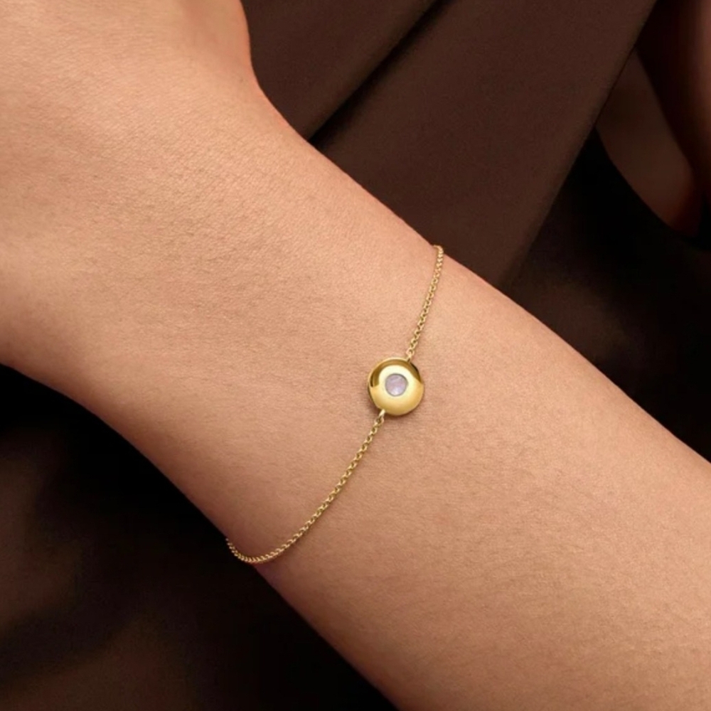 Monica Vinader Gold June Birthstone Chain Bracelet, without box. # 87 - Picture 2 of 7